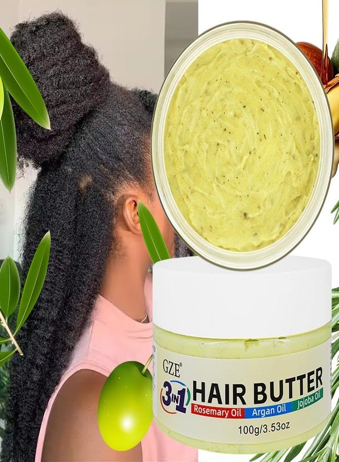 GZE 3 IN 1 Hair Growth Butter with Rosemary Oil, Argan Oil & Jojoba Oil | Intense Moisturizing & Nourishing for Dry, Damaged & Curly Hair | Revitalizing Hair Grease for Frizz Control & Shine - Image 5